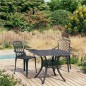 3-tlg. Bistro-Set Aluminiumguss Schwarz 3-tlg. Bistro-Set Aluminiumguss Schwarz