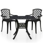 3-tlg. Bistro-Set Aluminiumguss Schwarz 3-tlg. Bistro-Set Aluminiumguss Schwarz