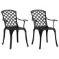 3-tlg. Bistro-Set Aluminiumguss Schwarz 3-tlg. Bistro-Set Aluminiumguss Schwarz
