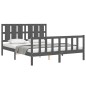 Massivholzbett mit Kopfteil Grau 160x200 cm Massivholzbett mit Kopfteil Grau 160x200 cm