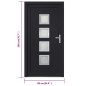 vidaXL Haustür Anthrazit 88x200 cm PVC vidaXL Haustür Anthrazit 88x200 cm PVC