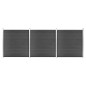 Zaunelement Set WPC 526x186 cm Schwarz Zaunelement Set WPC 526x186 cm Schwarz