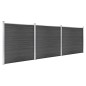 Zaunelement Set WPC 526x186 cm Schwarz Zaunelement Set WPC 526x186 cm Schwarz