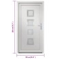 vidaXL Haustür Weiß 88x200 cm PVC vidaXL Haustür Weiß 88x200 cm PVC