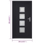 vidaXL Haustür Anthrazit 108x208 cm PVC vidaXL Haustür Anthrazit 108x208 cm PVC