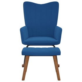 vidaXL Schaukelstuhl mit Hocker Samt Blau