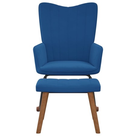 vidaXL Schaukelstuhl mit Hocker Samt Blau