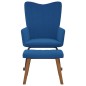 vidaXL Schaukelstuhl mit Hocker Samt Blau vidaXL Schaukelstuhl mit Hocker Samt Blau