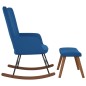 vidaXL Schaukelstuhl mit Hocker Samt Blau vidaXL Schaukelstuhl mit Hocker Samt Blau