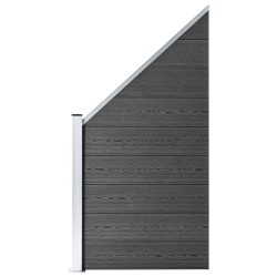 vidaXL Zaunelement Set WPC 1830x(105-186) cm Schwarz  