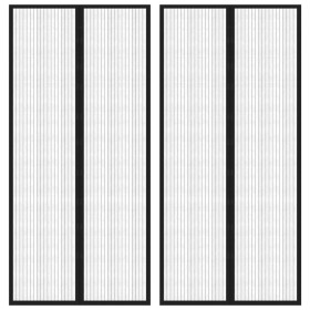 vidaXL Fliegengitter-Türvorhänge 2 Stk. Magnet Schwarz 220x110 cm