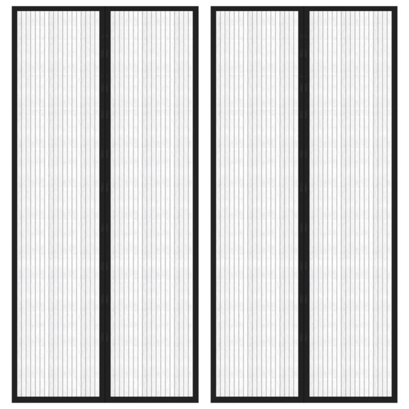 vidaXL Fliegengitter-Türvorhänge 2 Stk. Magnet Schwarz 220x110 cm vidaXL Fliegengitter-Türvorhänge 2 Stk. Magnet Schwarz 220x110 cm