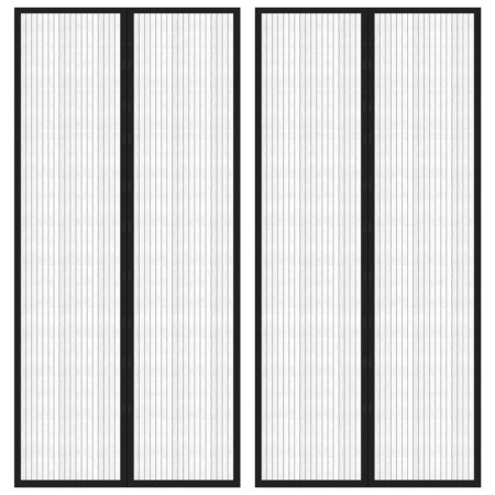 vidaXL Fliegengitter-Türvorhänge 2 Stk. Magnet Schwarz 220x110 cm