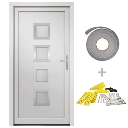 vidaXL Haustür Weiß 108x208 cm PVC