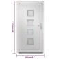 vidaXL Haustür Weiß 108x208 cm PVC vidaXL Haustür Weiß 108x208 cm PVC