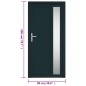 vidaXL Haustür Anthrazit 98x200 cm PVC