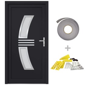 vidaXL Haustür Anthrazit 98x208 cm PVC
