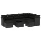 vidaXL 10-tlg. Garten-Sofagarnitur mit Kissen Schwarz Poly Rattan vidaXL 10-tlg. Garten-Sofagarnitur mit Kissen Schwarz Poly Rattan