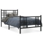 vidaXL Bettgestell mit Kopf- und Fußteil Metall Schwarz 100x190 cm vidaXL Bettgestell mit Kopf- und Fußteil Metall Schwarz 100x190 cm