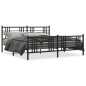 vidaXL Bettgestell mit Kopf- und Fußteil Metall Schwarz 193x203 cm vidaXL Bettgestell mit Kopf- und Fußteil Metall Schwarz 193x203 cm