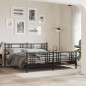 vidaXL Bettgestell mit Kopf- und Fußteil Metall Schwarz 193x203 cm vidaXL Bettgestell mit Kopf- und Fußteil Metall Schwarz 193x203 cm