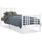 vidaXL Bettgestell mit Kopf- und Fußteil Metall Weiß 75x190 cm vidaXL Bettgestell mit Kopf- und Fußteil Metall Weiß 75x190 cm