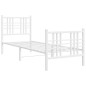 vidaXL Bettgestell mit Kopf- und Fußteil Metall Weiß 75x190 cm vidaXL Bettgestell mit Kopf- und Fußteil Metall Weiß 75x190 cm