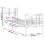 vidaXL Bettgestell mit Kopf- und Fußteil Metall Weiß 75x190 cm vidaXL Bettgestell mit Kopf- und Fußteil Metall Weiß 75x190 cm