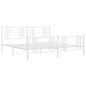 vidaXL Bettgestell mit Kopf- und Fußteil Metall Weiß 193x203 cm vidaXL Bettgestell mit Kopf- und Fußteil Metall Weiß 193x203 cm