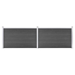 vidaXL Zaunelement Set WPC 353x105 cm Schwarz 
