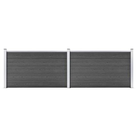 vidaXL Zaunelement Set WPC 353x105 cm Schwarz 