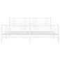 vidaXL Bettgestell mit Kopf- und Fußteil Metall Weiß 193x203 cm vidaXL Bettgestell mit Kopf- und Fußteil Metall Weiß 193x203 cm