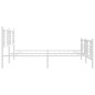 vidaXL Bettgestell mit Kopf- und Fußteil Metall Weiß 193x203 cm vidaXL Bettgestell mit Kopf- und Fußteil Metall Weiß 193x203 cm
