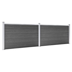 vidaXL Zaunelement Set WPC 353x105 cm Schwarz 