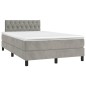 vidaXL Boxspringbett mit Matratze Hellgrau 120x190 cm Samt vidaXL Boxspringbett mit Matratze Hellgrau 120x190 cm Samt