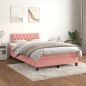 vidaXL Boxspringbett mit Matratze Rosa 120x190 cm Samt vidaXL Boxspringbett mit Matratze Rosa 120x190 cm Samt