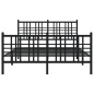 vidaXL Bettgestell mit Kopf- und Fußteil Metall Schwarz 137x190 cm vidaXL Bettgestell mit Kopf- und Fußteil Metall Schwarz 137x190 cm