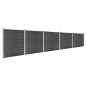 Zaunelement Set WPC 872x186 cm Schwarz Zaunelement Set WPC 872x186 cm Schwarz