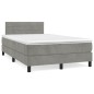 vidaXL Boxspringbett mit Matratze Hellgrau 120x190 cm Samt vidaXL Boxspringbett mit Matratze Hellgrau 120x190 cm Samt