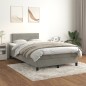 vidaXL Boxspringbett mit Matratze Hellgrau 120x190 cm Samt vidaXL Boxspringbett mit Matratze Hellgrau 120x190 cm Samt