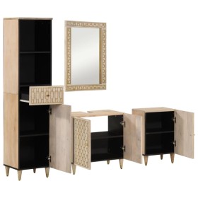 vidaXL 4-tlg. Badmöbel-Set Massivholz Mango