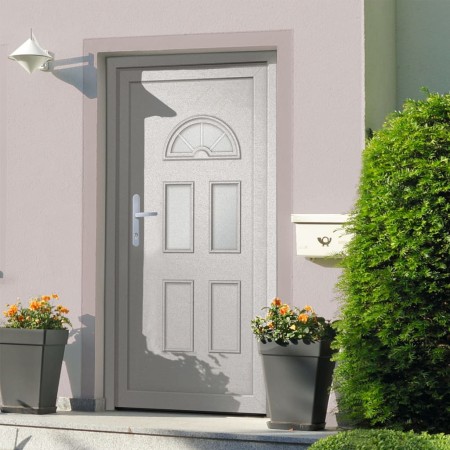 vidaXL Haustür Weiß 98x208 cm PVC