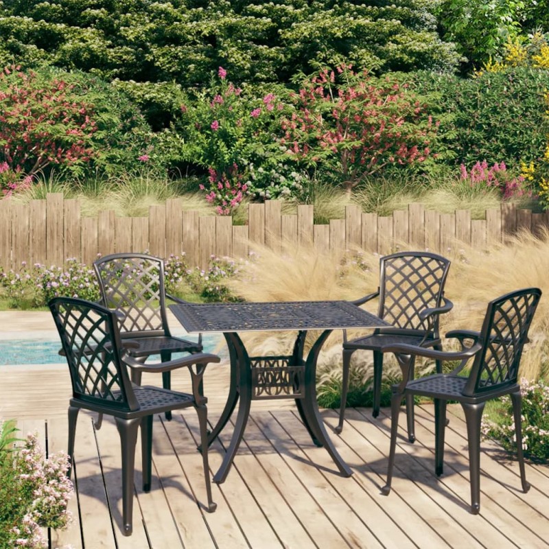 5-tlg. Bistro-Set Aluminiumguss Schwarz 5-tlg. Bistro-Set Aluminiumguss Schwarz