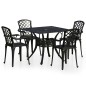 5-tlg. Bistro-Set Aluminiumguss Schwarz 5-tlg. Bistro-Set Aluminiumguss Schwarz