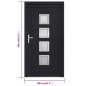 vidaXL Haustür Anthrazit 108x208 cm PVC vidaXL Haustür Anthrazit 108x208 cm PVC