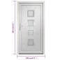 vidaXL Haustür Weiß 108x208 cm PVC vidaXL Haustür Weiß 108x208 cm PVC
