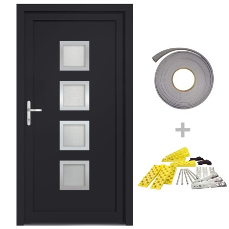 vidaXL Haustür Anthrazit 88x200 cm PVC