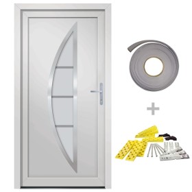 vidaXL Haustür Weiß 98x190 cm PVC