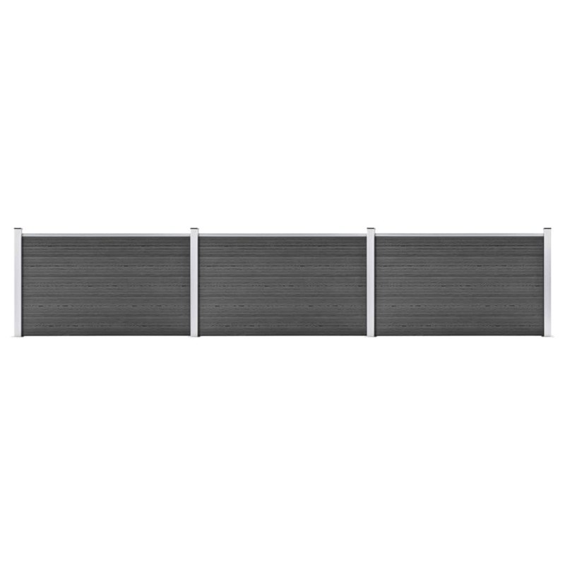 Zaunelement Set WPC 526x105 cm Schwarz Zaunelement Set WPC 526x105 cm Schwarz