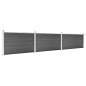 Zaunelement Set WPC 526x105 cm Schwarz Zaunelement Set WPC 526x105 cm Schwarz